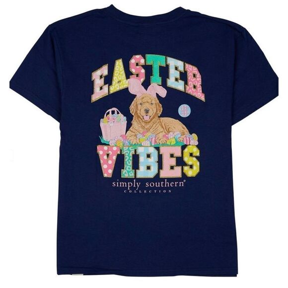 SIMPLY SOUTHERN Big Girls SMALL Easter Vibes - DOG - Short Sleeve Tee - Picture 9 of 11